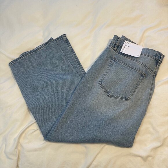 Loft High Rise Straight Jeans in Authentic Vintage Mid Wash 33P/16S - NEW - Picture 3 of 9